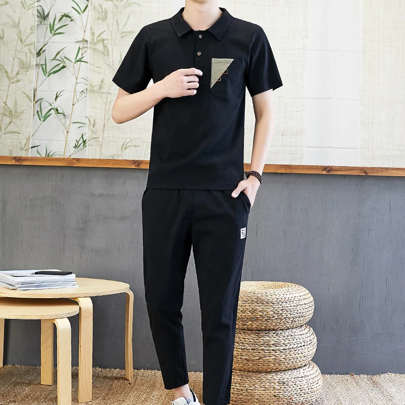 Japan Style Mens Cotton and Linen Short Sleeved T-Shirt+Ankle Pant Sets Men Solid Casual Tracksuit Male M-5XL
Japan Style Mens Cotton and Linen Short Sleeved T-Shirt+Ankle Pant Sets Men Solid Casual Tracksuit Male M-5XL