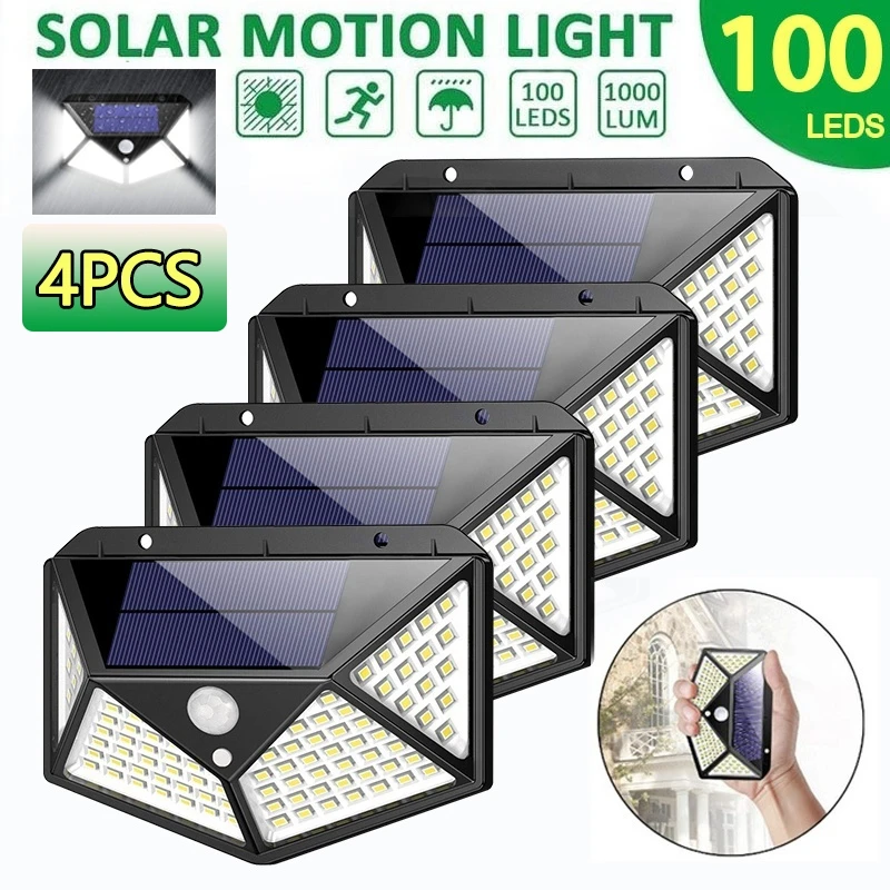 1/2/4 PCS 3 Modes 100 LED Solar Lights Motion Sensor Wall Light Security Lighting IP65 Waterproof Night Light for Outdoor Garden
1/2/4 PCS 3 Modes 100 LED Solar Lights Motion Sensor Wall Light Security Lighting IP65 Waterproof Night Light for Outdoor Garden