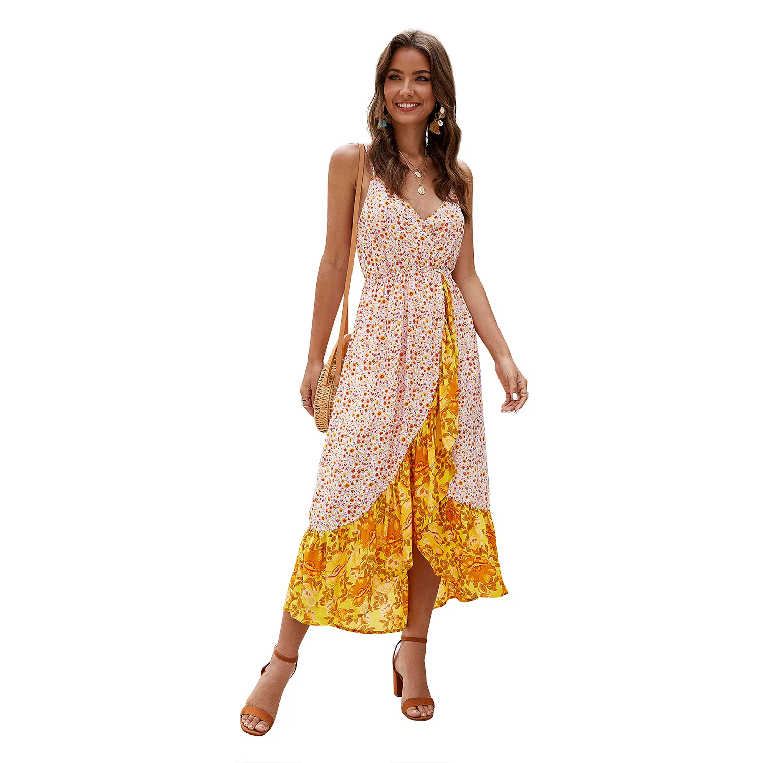 Donsignet Fashion Women's Dress New Summer Casual V-neck Pullover Floral Print Irregular Split Sling Dress Ruffles
Donsignet Fashion Women's Dress New Summer Casual V-neck Pullover Floral Print Irregular Split Sling Dress Ruffles