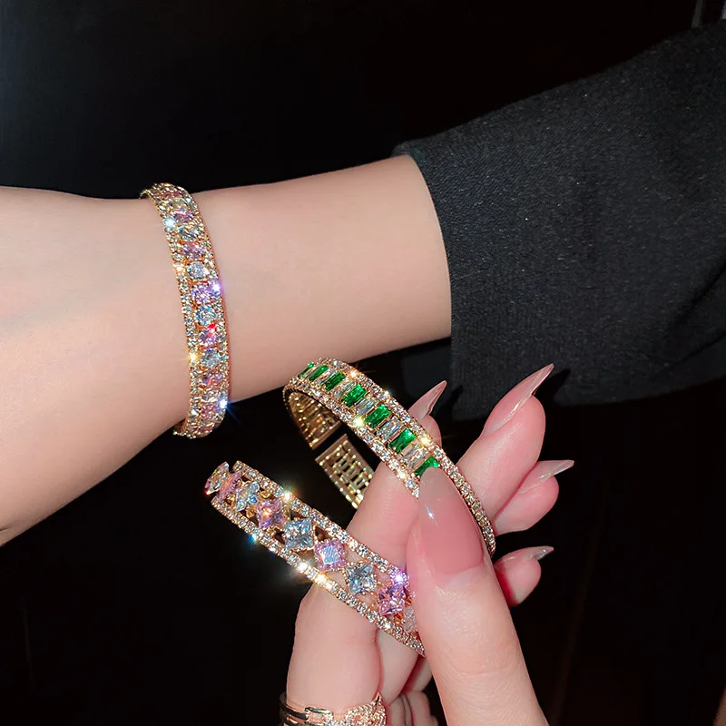 Sparkling Rhinestone Open Bangle Bracelet Personality Exaggerated Bracelet European and American Women Fashion Bracelet Jewelry
Sparkling Rhinestone Open Bangle Bracelet Personality Exaggerated Bracelet European and American Women Fashion Bracelet Jewelry