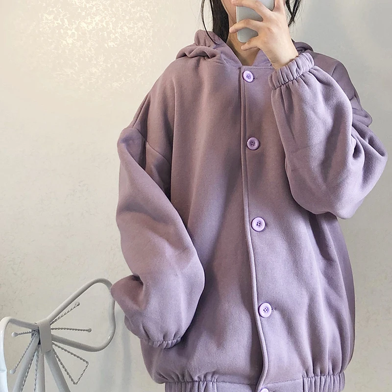 Winter Vintage Hooded Sweatshirt Women Kawaii Thick Zip up Hoodies Teen Girls Harajuku Cute Jacket Korean Oversized Coat Purple
Winter Vintage Hooded Sweatshirt Women Kawaii Thick Zip up Hoodies Teen Girls Harajuku Cute Jacket Korean Oversized Coat Purple