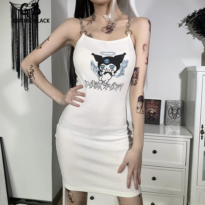 Женское облегающее мини-платье Gothblack Harajuku Y2K Devil, Повседневное трикотажное платье с металлической цепочкой, без рукавов
Женское облегающее мини-платье Gothblack Harajuku Y2K Devil, Повседневное трикотажное платье с металлической цепочкой, без рукавов