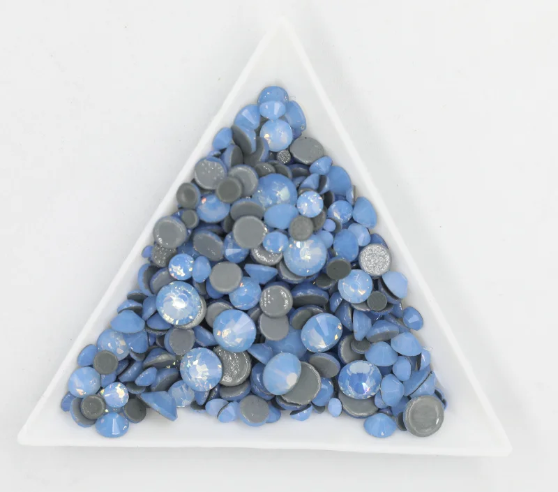 

All Sizes SS3-SS30 Blue Opal Crystal Nail Art Rhinestone decorations 3D Flatback Glass HotFix Rhinestones for Garment