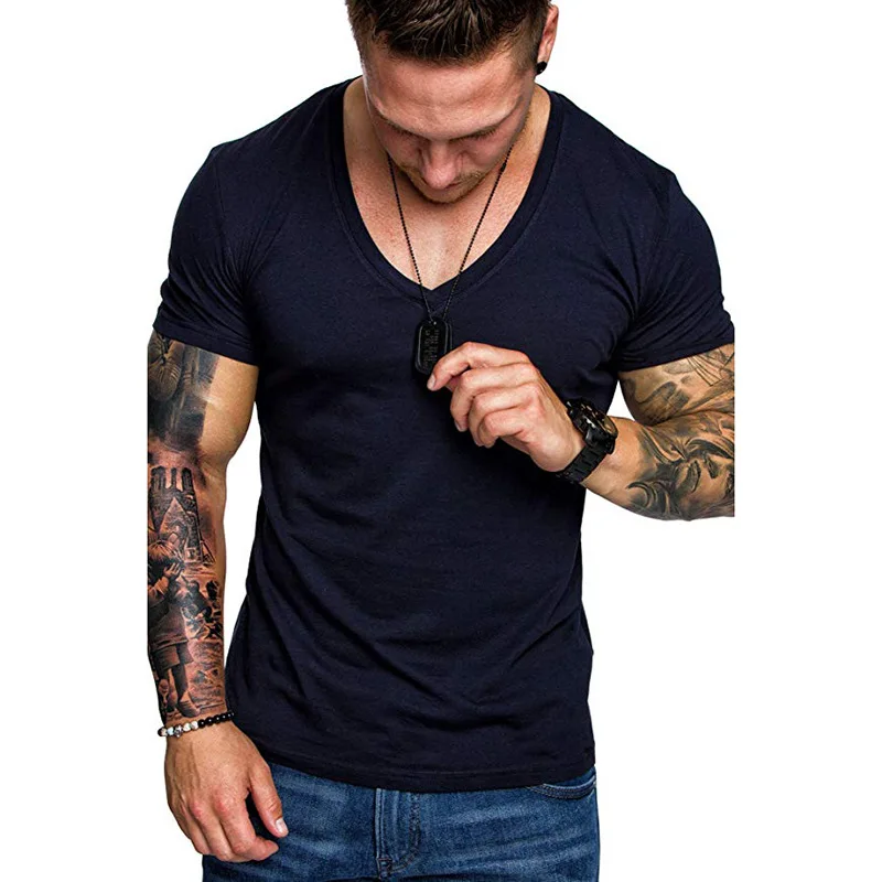New Fitness T-shirt Men's Casual V-Neck Short Sleeve Tshirt Sports Slim Fit Tee Shirt Male Bodybuilding Workout Summer Clothing
New Fitness T-shirt Men's Casual V-Neck Short Sleeve Tshirt Sports Slim Fit Tee Shirt Male Bodybuilding Workout Summer Clothing