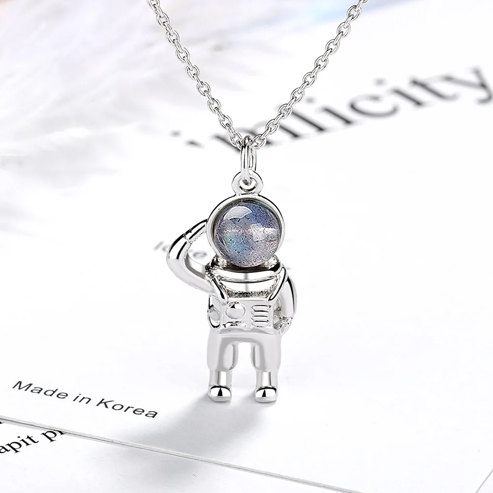 New 925 stering Silver Fashion Jewelry Wandering earth astronauts Necklace Pendant Woman high quality zircon neckalce 45CM
New 925 stering Silver Fashion Jewelry Wandering earth astronauts Necklace Pendant Woman high quality zircon neckalce 45CM