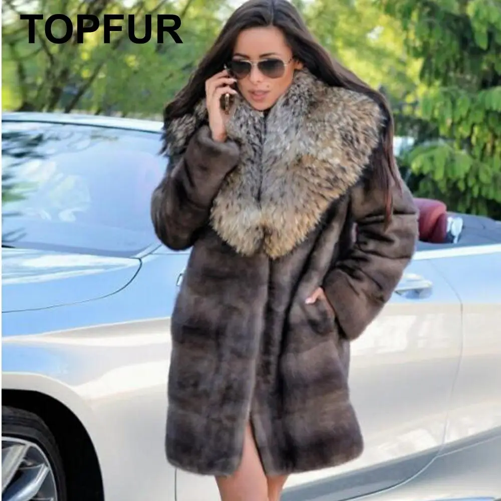 TOPFUR Winter Real Fur Coat Women Lapel Collar Natural Mink Fur Coat Women Medium Thick Full Sleeves Coats Fur Customized
TOPFUR Winter Real Fur Coat Women Lapel Collar Natural Mink Fur Coat Women Medium Thick Full Sleeves Coats Fur Customized