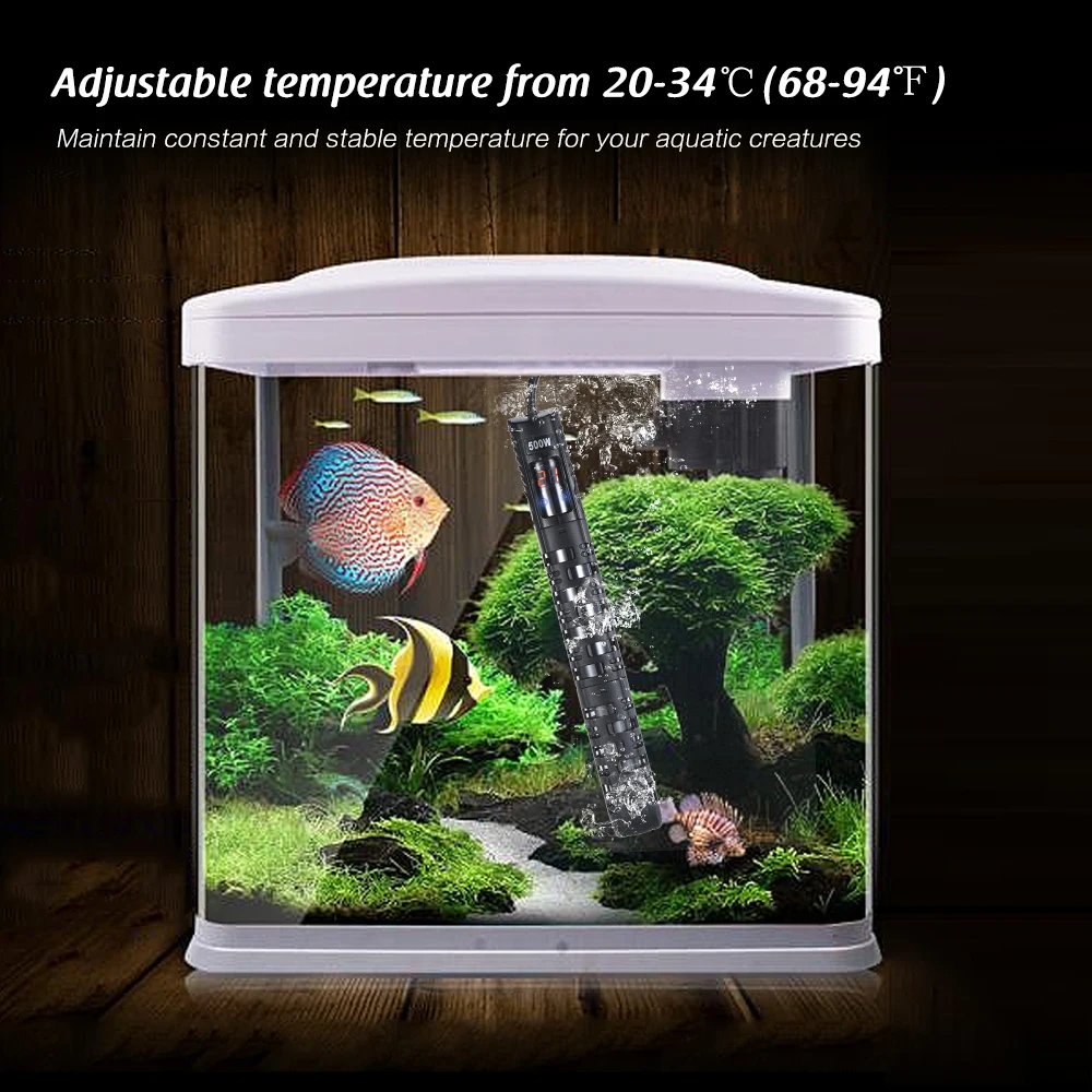 New 50/100/300/500W Aquarium Heater Submersible Pet Fish Tank Water Heating Rod Temperature Adjustable with LED Display
New 50/100/300/500W Aquarium Heater Submersible Pet Fish Tank Water Heating Rod Temperature Adjustable with LED Display