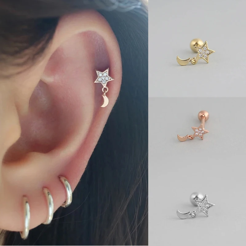 Aide 925 Sterling Silver Cute Shiny Glitter Star Moon Leaf Stud Earrings Women Engagement Birthday Charm Korean Jewelry Gift 1PC
Aide 925 Sterling Silver Cute Shiny Glitter Star Moon Leaf Stud Earrings Women Engagement Birthday Charm Korean Jewelry Gift 1PC