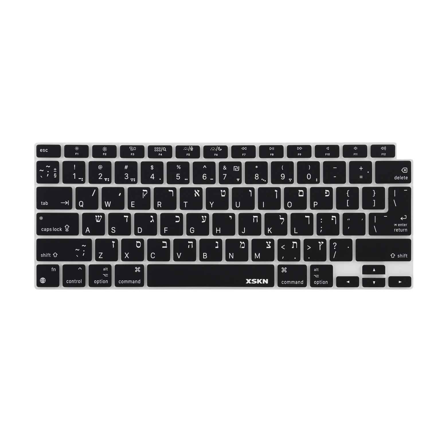 XSKN Hebrew Multicolor Silicone Keyboard Cover Skin for New MacBook Air 13.3" with Touch ID A2179/A2337 M1 US and EU Version
XSKN Hebrew Multicolor Silicone Keyboard Cover Skin for New MacBook Air 13.3" with Touch ID A2179/A2337 M1 US and EU Version
