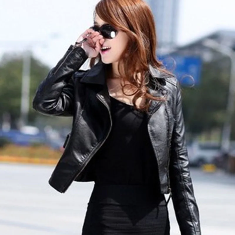Motorcycle PU Leather Jacket Women Cropped Faux Leather Coat Plus Size Women Casual Biker Outwear Black Leather Jacket Spring
Motorcycle PU Leather Jacket Women Cropped Faux Leather Coat Plus Size Women Casual Biker Outwear Black Leather Jacket Spring