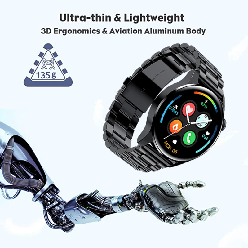 Мужские Смарт-часы LIGE 2022 сенсорный экран стальной ремешок Bluetooth водостойкие |