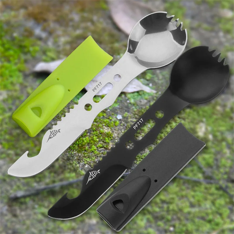 Multifunctional Camping Cookware Spoon Fork Bottle Opener Portable Tool Safety & Survival Durable Stainless Steel Survival kit
Multifunctional Camping Cookware Spoon Fork Bottle Opener Portable Tool Safety & Survival Durable Stainless Steel Survival kit
