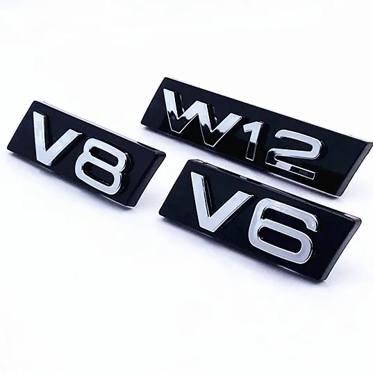 Автомобиля эмблема наклейка с логотипом V6 V8 W12 для AUDI A3 A4 A5 A6 A7 A8 Q3 автомобиля