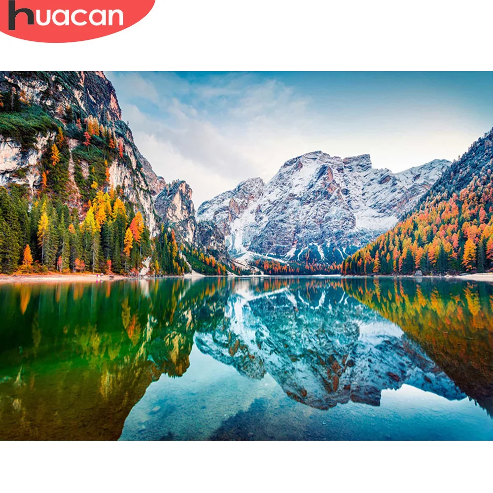 HUACAN Full Drill Diamond Painting Mountain Landscape Diamond Embroidery Mosaic Reflection Cross Stitch Home Art 
HUACAN Full Drill Diamond Painting Mountain Landscape Diamond Embroidery Mosaic Reflection Cross Stitch Home Art