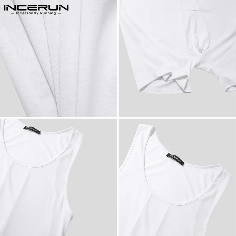 INCERUN Men Pajamas Rompers Solid Color O Neck Sleeveless Sexy Cozy Leisure Homewear Sleepwear Playsuits Nightwear Men Jumpsuits
INCERUN Men Pajamas Rompers Solid Color O Neck Sleeveless Sexy Cozy Leisure Homewear Sleepwear Playsuits Nightwear Men Jumpsuits