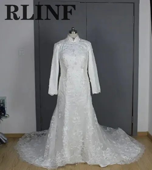 Custom Muslim Wedding Dresses Lace High Neck Long Sleeves Mermaid Bridal Gowns
Custom Muslim Wedding Dresses Lace High Neck Long Sleeves Mermaid Bridal Gowns