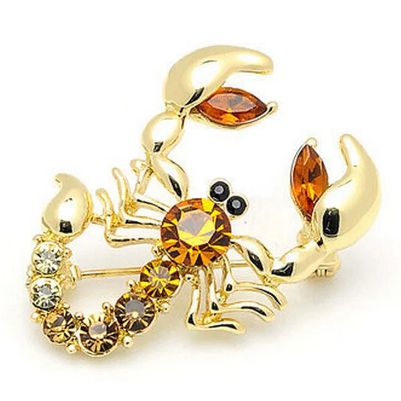 

Lapel Pin Crystal Party Jewelry Gifts Brooches Enamel Pin Women Men Jewelry Scarf Brooch Pin Rhinestone Fashion Animal Scorpion