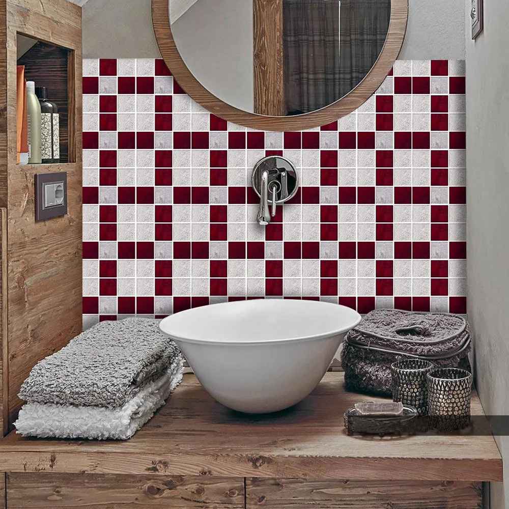 Red gray mosaic PVC waterproof self-adhesive wall sticker tile sticker kitchen bathroom decoration wall sticker SJ003
Red gray mosaic PVC waterproof self-adhesive wall sticker tile sticker kitchen bathroom decoration wall sticker SJ003