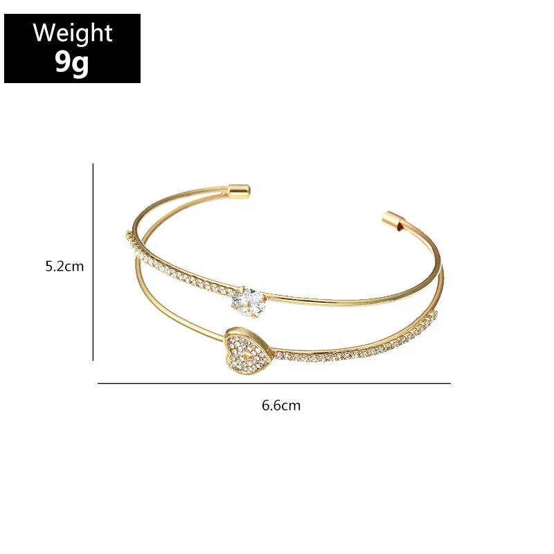 European American Fashion Simple Metal Bracelets Womens Triangle Love Heart Charms Rhinestone Alloy Bangles Jewelry For Girls
European American Fashion Simple Metal Bracelets Womens Triangle Love Heart Charms Rhinestone Alloy Bangles Jewelry For Girls