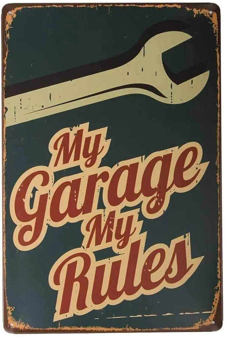 Xuship Tin Sign Retro My Garage My Rules Wrench Garage Repair Shop Bar Club Vintage Metal Sign Wall Decoration 8x12 Inches
Xuship Tin Sign Retro My Garage My Rules Wrench Garage Repair Shop Bar Club Vintage Metal Sign Wall Decoration 8x12 Inches