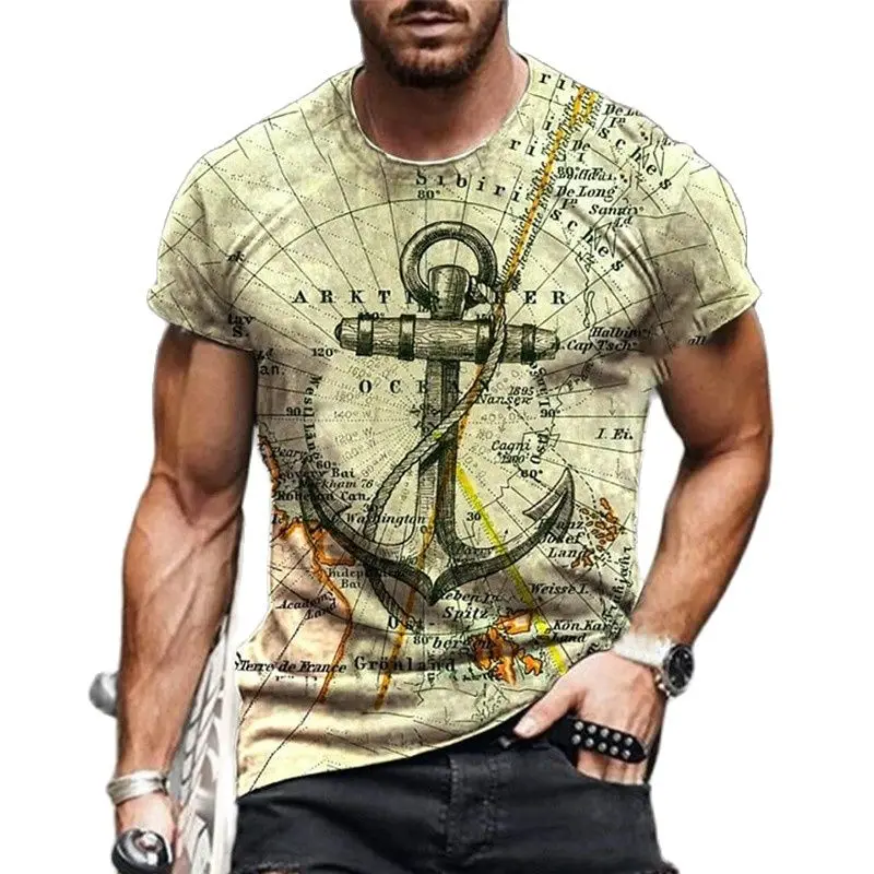 Men's Map Flag Anchor Print T-shirt Fashion O-neck Oversized Casual Short Sleeve Street Wear Summer Trend Loose New 2021
Men's Map Flag Anchor Print T-shirt Fashion O-neck Oversized Casual Short Sleeve Street Wear Summer Trend Loose New 2021
