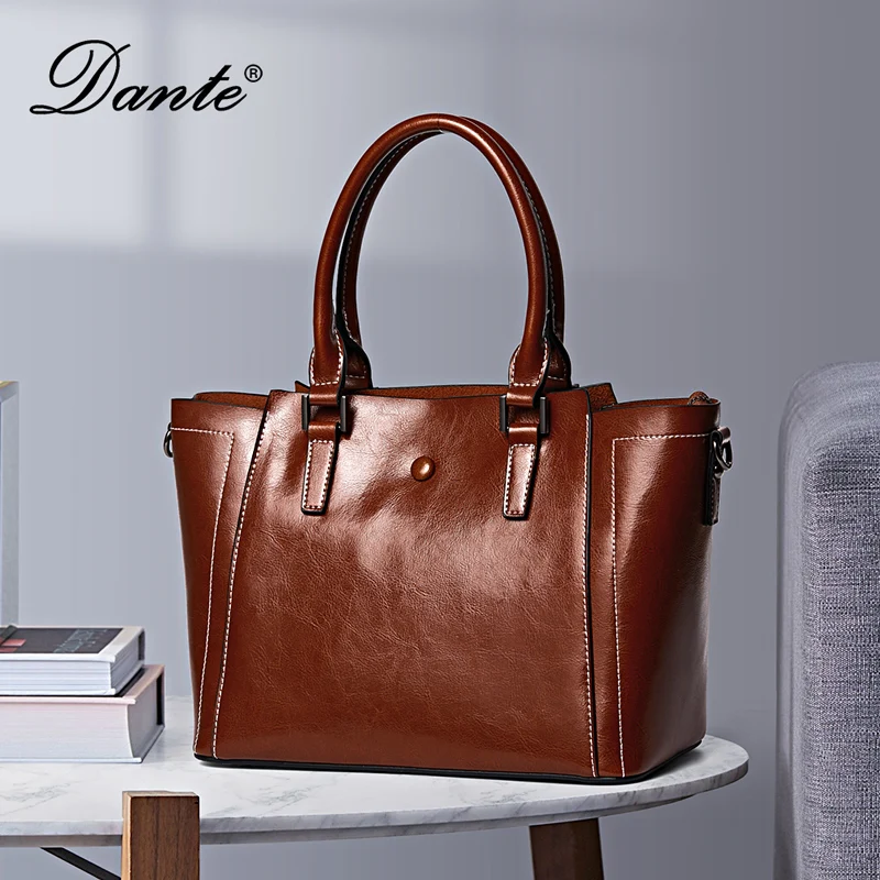 Dante Real Cow Leather Handbags Vintage Smooth Waterproof Oil Genuine Leather Shoulder Bags
Dante Real Cow Leather Handbags Vintage Smooth Waterproof Oil Genuine Leather Shoulder Bags
