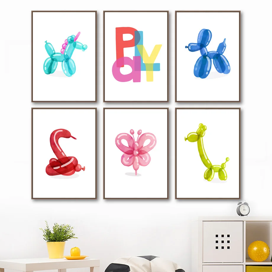 Balloon Dog Butterfly Giraffe Paly Children's Room Wall Art Canvas Painting Nordic Posters and Prints Wall Pictures Children's R
Balloon Dog Butterfly Giraffe Paly Children's Room Wall Art Canvas Painting Nordic Posters and Prints Wall Pictures Children's R