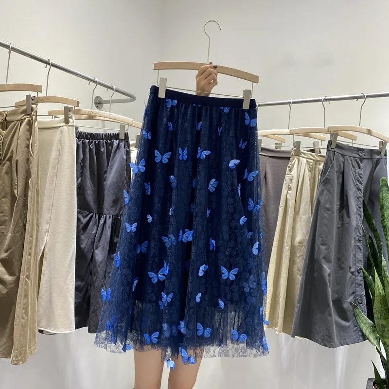 2020 Autumn & Winter New Arrival High Waist Mesh Simple Blue Women A-line Skirt Casual Elastic Waist Long Skirt Free Shipping
2020 Autumn & Winter New Arrival High Waist Mesh Simple Blue Women A-line Skirt Casual Elastic Waist Long Skirt Free Shipping