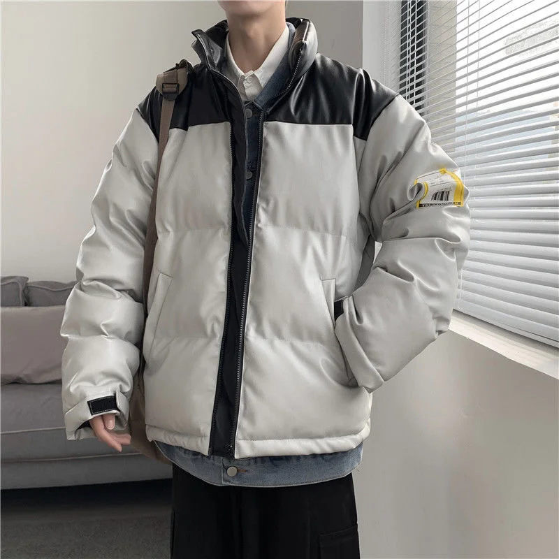 Privathinker Patchwork Leather Parkas Stand Collar Thicken Warm Men's Winter Coats Oversized Fashion Male Cotton Padded Jackets
Privathinker Patchwork Leather Parkas Stand Collar Thicken Warm Men's Winter Coats Oversized Fashion Male Cotton Padded Jackets