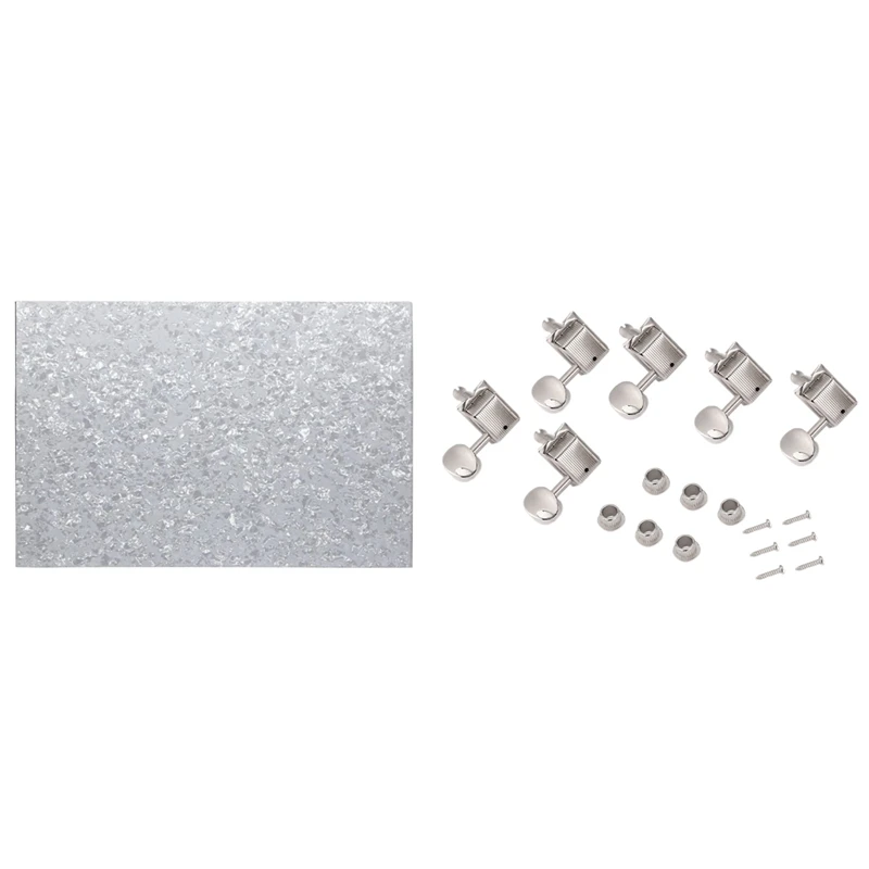 Locking Acoustic Guitar Oval Knob 6-In-Line Tuners String Pegs & 3Ply PVC With Bass Guitar Pickguard Material Sheet
Locking Acoustic Guitar Oval Knob 6-In-Line Tuners String Pegs & 3Ply PVC With Bass Guitar Pickguard Material Sheet