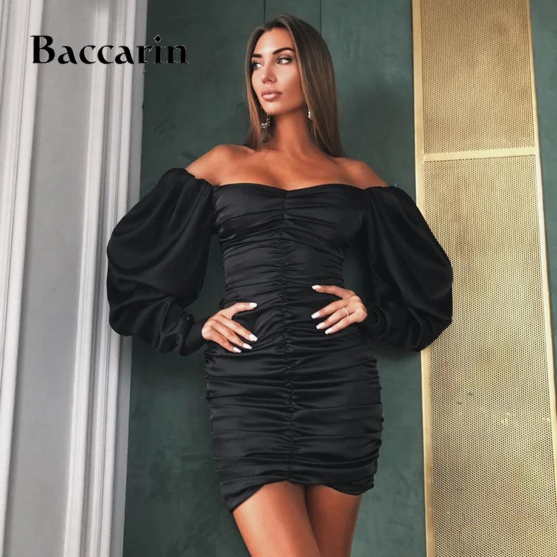 Baccarin 2019 autumn winter women mini party dress satin silk square collar elegant long sleeve ruffle bodycon sexy off shoulder
Baccarin 2019 autumn winter women mini party dress satin silk square collar elegant long sleeve ruffle bodycon sexy off shoulder