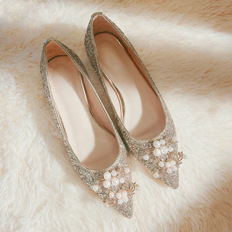 Silver Glitter Ballet Flats Women Pointed Toe Bead Metal Buckle Mules Shoes Open Sequined Party Wedding Women's Flats
Silver Glitter Ballet Flats Women Pointed Toe Bead Metal Buckle Mules Shoes Open Sequined Party Wedding Women's Flats