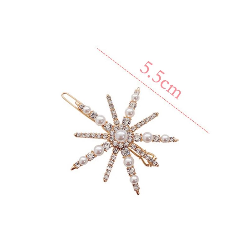 New Luxury Shining Crystal Pearls Snowflake Hairpins For Women Headband Barrettes Hair Clips Hair Accessories 1PC
New Luxury Shining Crystal Pearls Snowflake Hairpins For Women Headband Barrettes Hair Clips Hair Accessories 1PC