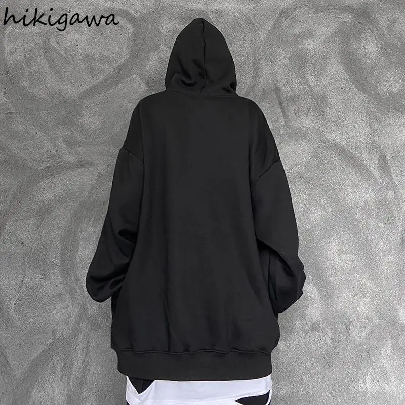 Hikigawa Oversized Hoodie Women Casual Long Sleeve Letter Print Hooded Plus Fleece Sweatshort Harajuku BF Coat Tops Mujer 7z107
Hikigawa Oversized Hoodie Women Casual Long Sleeve Letter Print Hooded Plus Fleece Sweatshort Harajuku BF Coat Tops Mujer 7z107