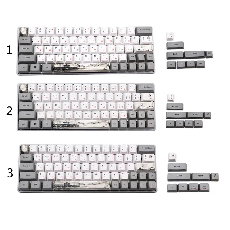 73 key Ink Dye-Sublimation Keyboard Keycaps PBT OEM Profile Russian Keycap GH60 
73 key Ink Dye-Sublimation Keyboard Keycaps PBT OEM Profile Russian Keycap GH60
