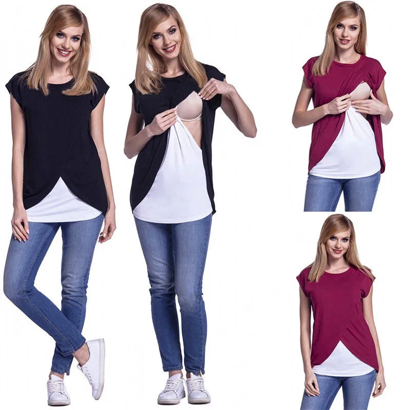 Tshirt For Pregnant Women Summer Women O-neck Pregnant Nursing Maternity Short Sleeve Soild Soft shirt Breastfeeding Clothes
Tshirt For Pregnant Women Summer Women O-neck Pregnant Nursing Maternity Short Sleeve Soild Soft shirt Breastfeeding Clothes