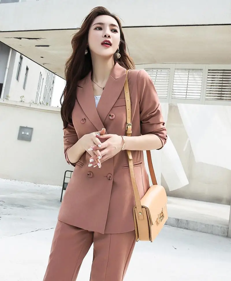 Women's suits 2020 autumn new women's temperament double-breasted pink large size suit jacket casual feet pants set two-piece
Women's suits 2020 autumn new women's temperament double-breasted pink large size suit jacket casual feet pants set two-piece