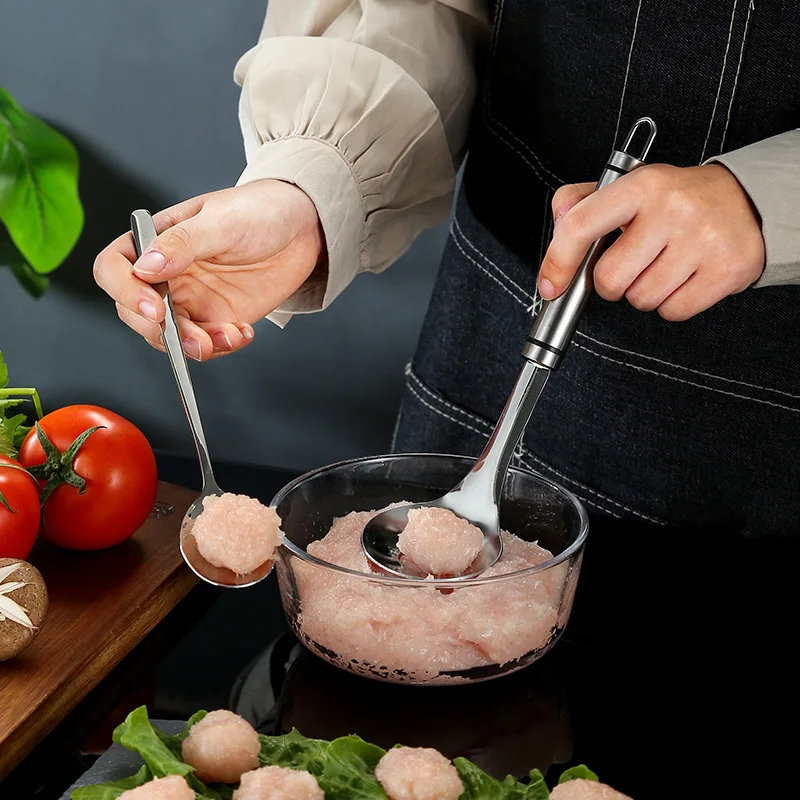 Kitchen Utensil Gadget Meat Tool Non-Stick Creative Meatball Maker Spoon Meat Baller with Elliptical Leakage Hole Meatball Mold
Kitchen Utensil Gadget Meat Tool Non-Stick Creative Meatball Maker Spoon Meat Baller with Elliptical Leakage Hole Meatball Mold