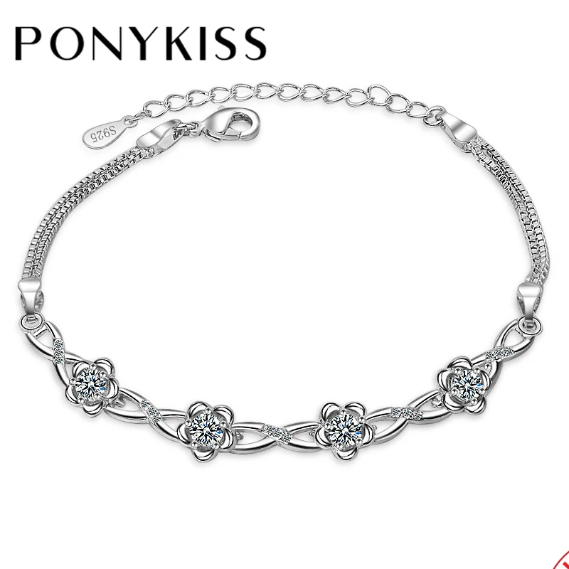 Женский браслет-цепочка из серебра 925 пробы с фианитами
Женский браслет-цепочка из серебра 925 пробы с фианитами