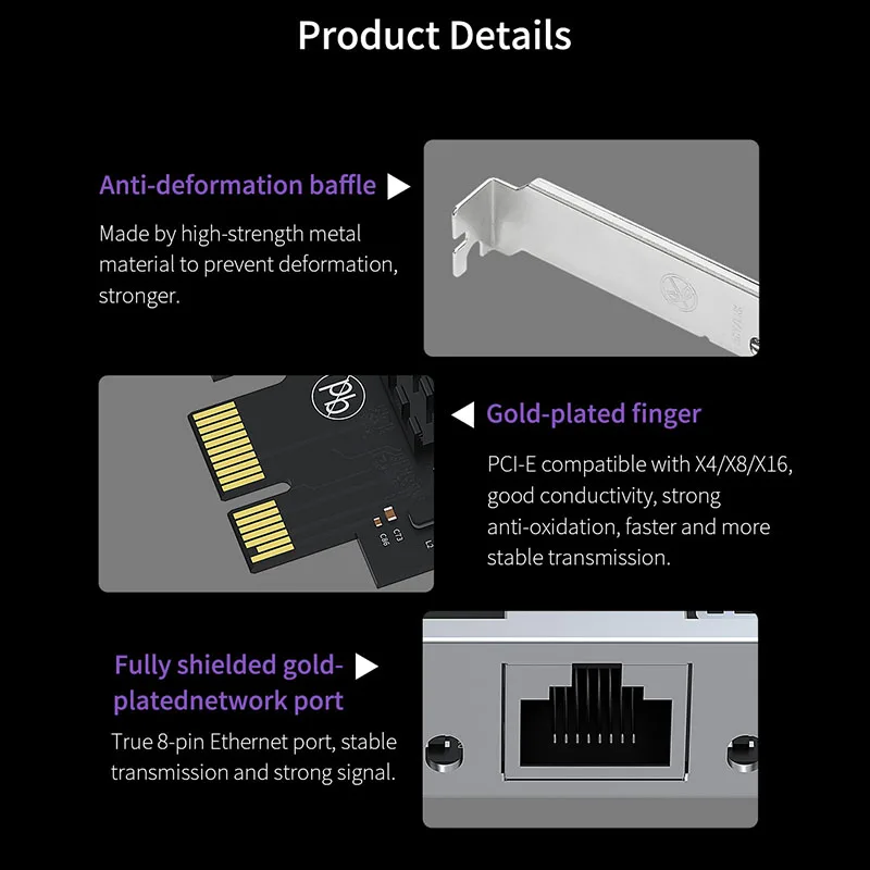 2.5Gbps Gigabit PCI-E Express Wireless Adapter 10/100/1G/2.5Gbps PCIE-X4 Network Card 2500Mbps Game Transmission Dongle
2.5Gbps Gigabit PCI-E Express Wireless Adapter 10/100/1G/2.5Gbps PCIE-X4 Network Card 2500Mbps Game Transmission Dongle