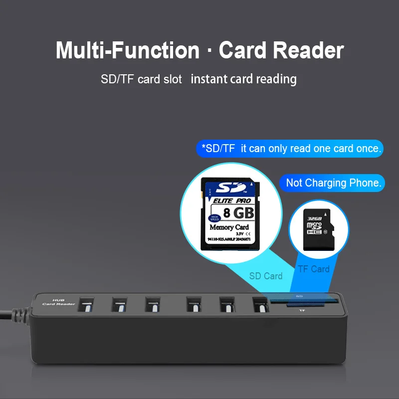 USB HUB 3.0 Multi USB Splitter 3.0 USB Hab SD TF Card Reader Multiple USB HUB for Computer Laptop
USB HUB 3.0 Multi USB Splitter 3.0 USB Hab SD TF Card Reader Multiple USB HUB for Computer Laptop