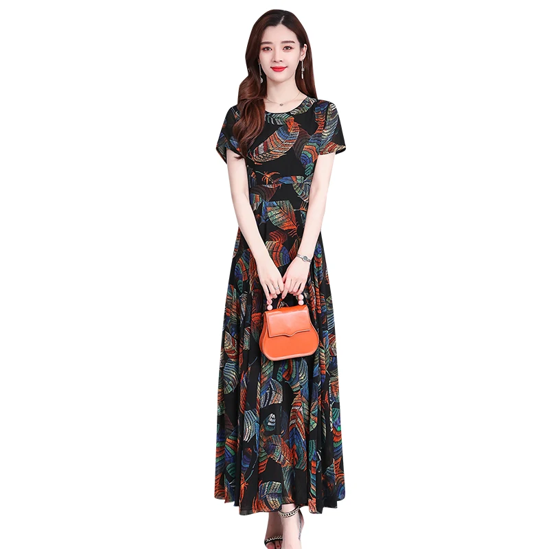 Summer Maxi Dress Fashion Women Black Print Sexy O-neck Thin Chiffon Floral Boho Tropical Party Elegant Runway Dresses Vestidos
Summer Maxi Dress Fashion Women Black Print Sexy O-neck Thin Chiffon Floral Boho Tropical Party Elegant Runway Dresses Vestidos