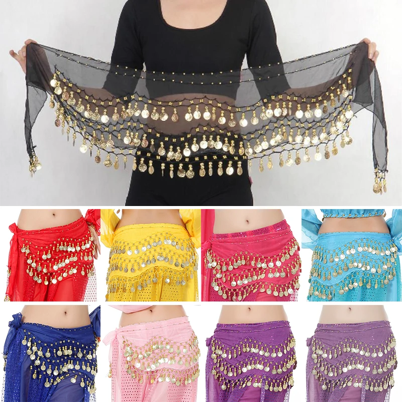 

Тайский/индийский/Арабская танцевальная юбка для женщин, сексуальный набедренный шарф для танца живота, набедренная юбка, танцевальный кос...