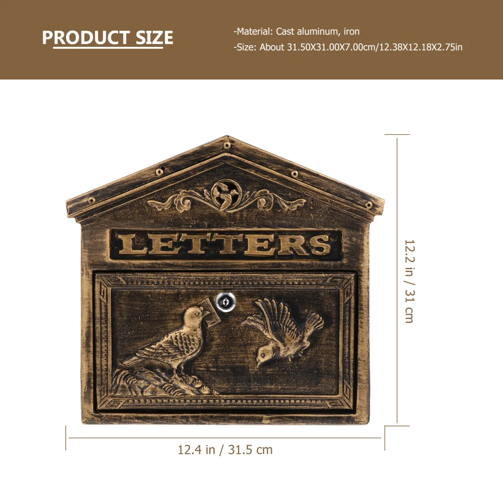 1pc Retro Letter Container Home Mailbox Vintage Metal Mail Box Secure Letter Box
1pc Retro Letter Container Home Mailbox Vintage Metal Mail Box Secure Letter Box