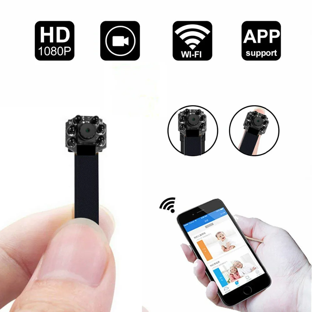 Мини камера HD 1080P Wi Fi IP микро портативная беспроводная модульная видеокамера с