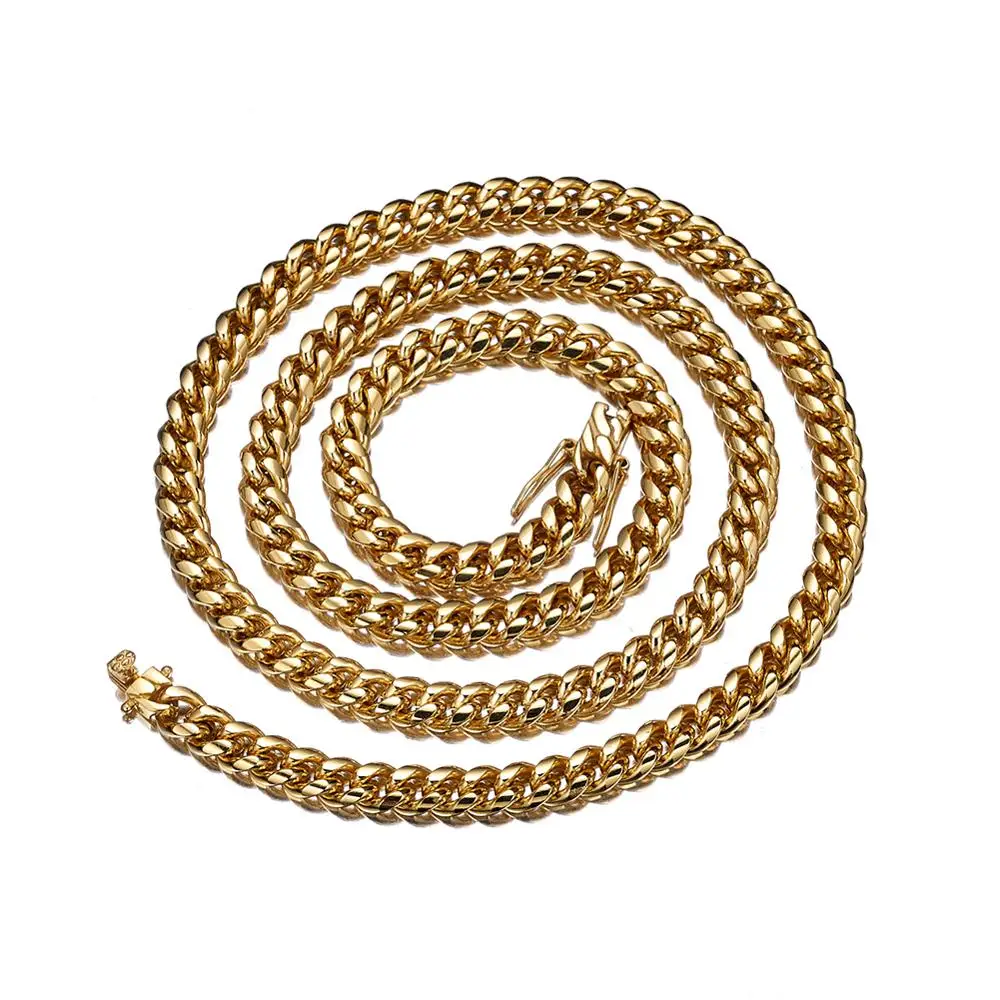 New Charming 316L Stainless Steel Gold Color Miami Cuban Curb Chain Mens Womens Necklace Or Bracelet Bangle Unisex's Jewelry
New Charming 316L Stainless Steel Gold Color Miami Cuban Curb Chain Mens Womens Necklace Or Bracelet Bangle Unisex's Jewelry
