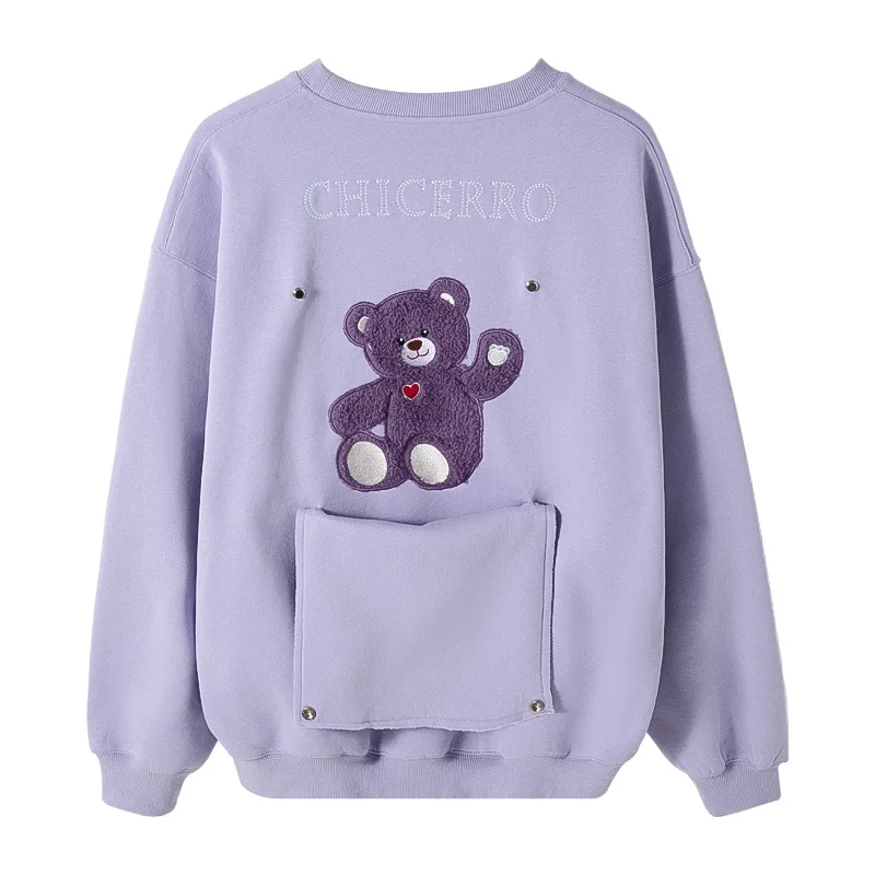 2021 Vintage Men Sweatshirts New Pullover Long Sleeve Flocked Letters Loose Small Bear Round Neck With Top's Couple Clothes
2021 Vintage Men Sweatshirts New Pullover Long Sleeve Flocked Letters Loose Small Bear Round Neck With Top's Couple Clothes