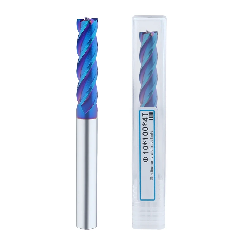 Lengthened End Mill Superhard Carbide Milling Cutter 4Flutes Coating 75/100/150 long Blue Nano Tungsten Steel CNC Router Bit
Lengthened End Mill Superhard Carbide Milling Cutter 4Flutes Coating 75/100/150 long Blue Nano Tungsten Steel CNC Router Bit