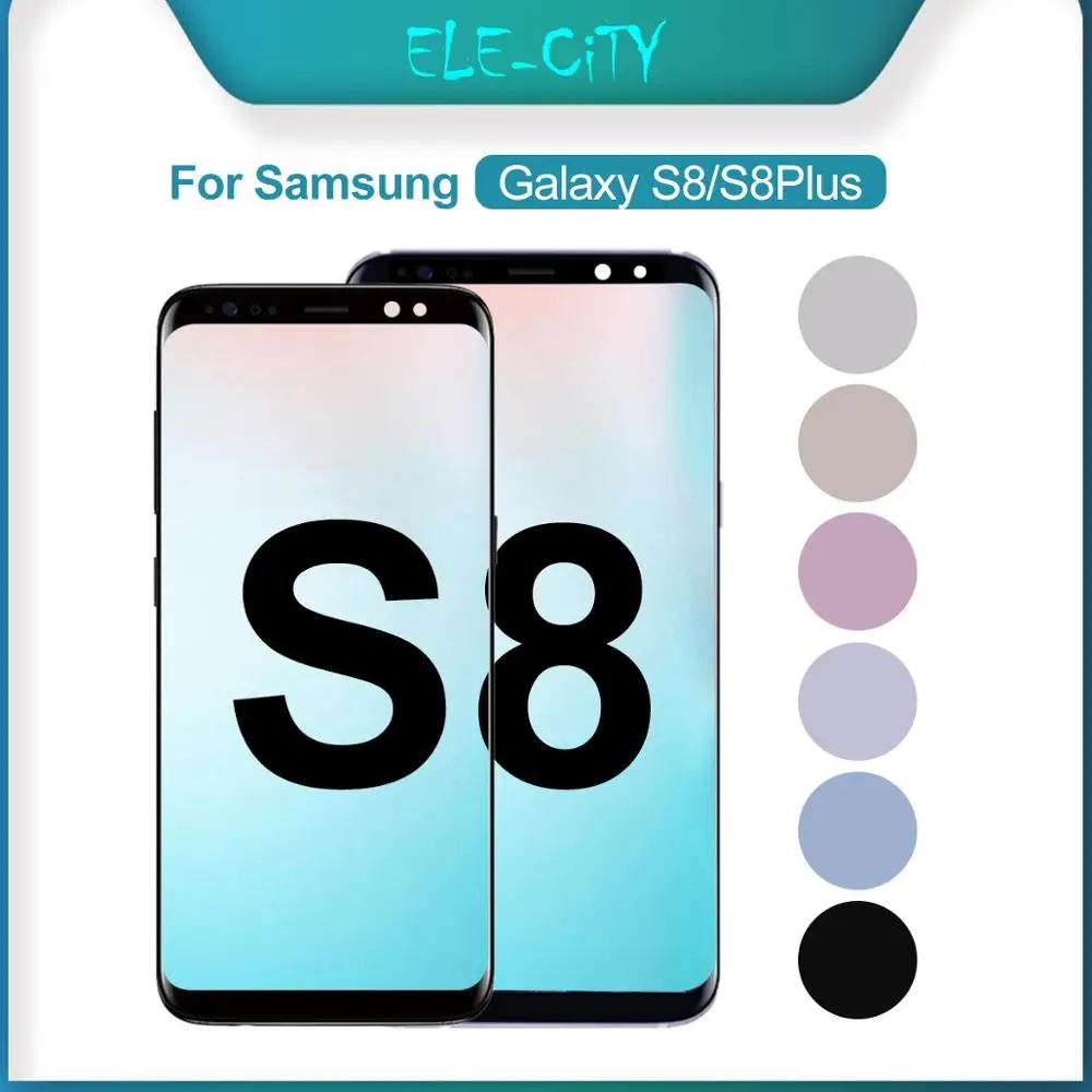 AMOLED для Samsung Galaxy S8 S8Plus дисплей с сенсорным экраном дигитайзер в сборе Замена без