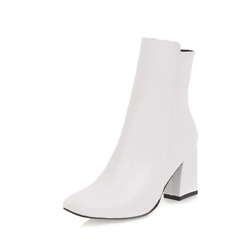 Women's Ankle Boots Warm Winter Ladies Square High Heels Elegant Fashion Shoes Woman Square Toe Zip Pumps Footwear Botas 457
Women's Ankle Boots Warm Winter Ladies Square High Heels Elegant Fashion Shoes Woman Square Toe Zip Pumps Footwear Botas 457